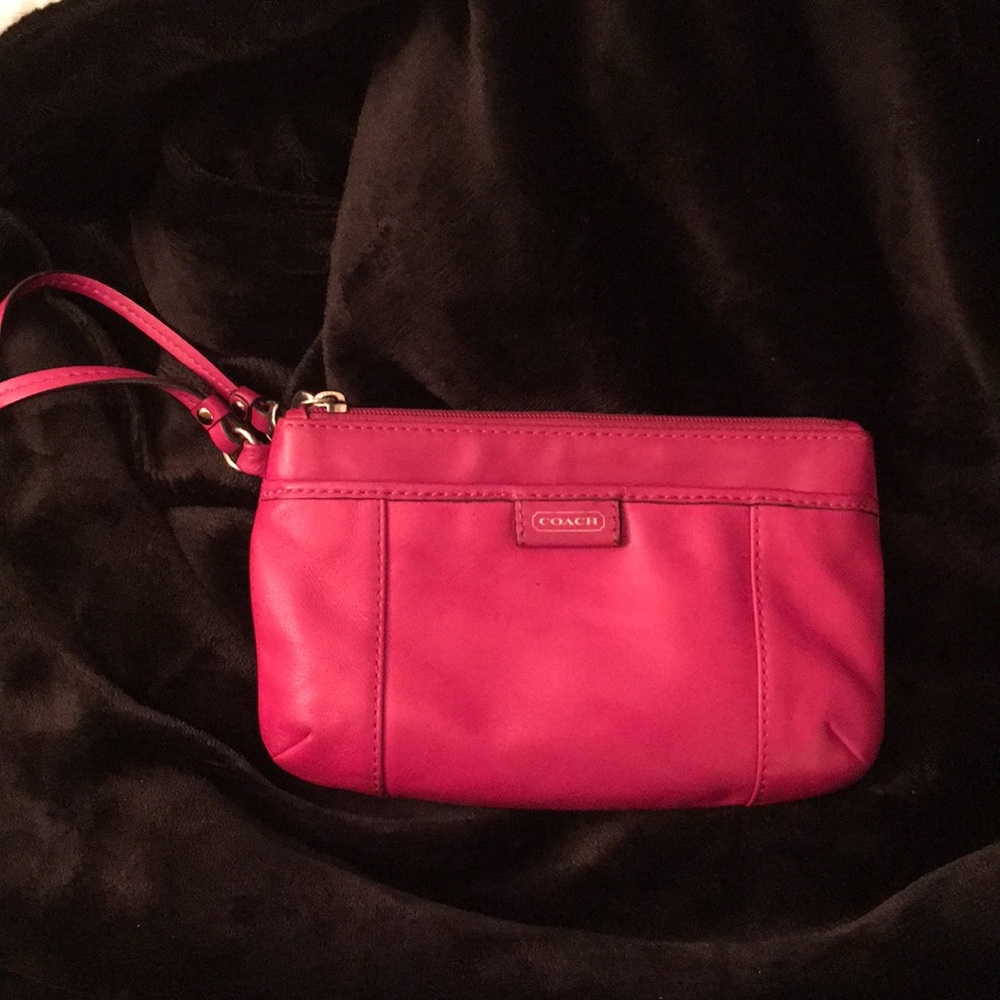 Coach pink leather purse w/matching bag - Picture 2 of 5